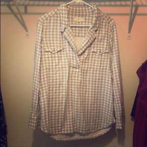 Lou & Grey gray and whit plaid popover